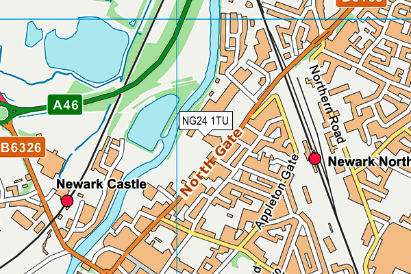 NG24 1TU map - OS VectorMap District (Ordnance Survey) NG24 1TU map - OS VectorMap District (Ordnance Survey)