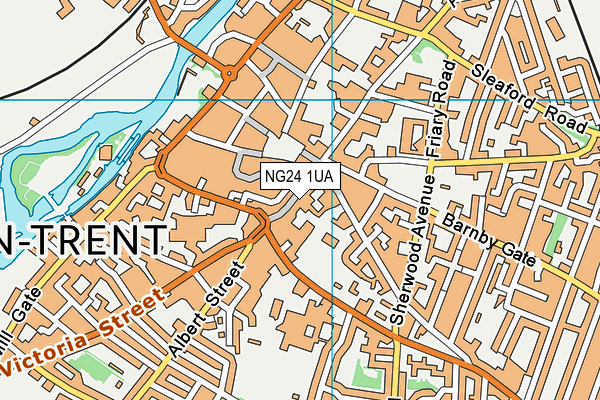 NG24 1UA map - OS VectorMap District (Ordnance Survey) NG24 1UA map - OS VectorMap District (Ordnance Survey)