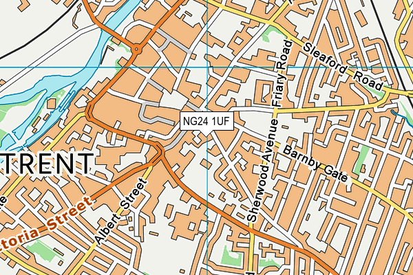 NG24 1UF map - OS VectorMap District (Ordnance Survey) NG24 1UF map - OS VectorMap District (Ordnance Survey)