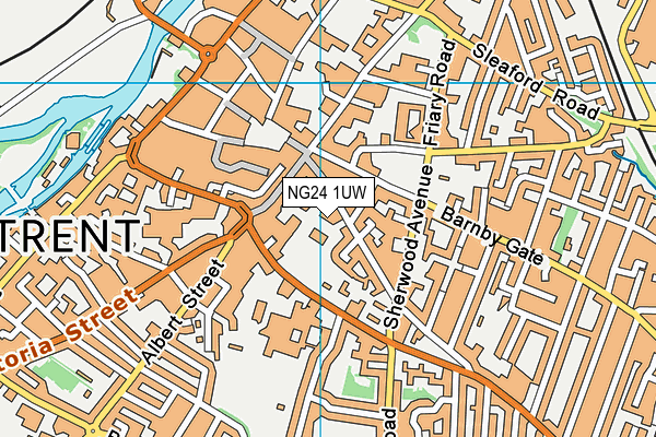 NG24 1UW map - OS VectorMap District (Ordnance Survey) NG24 1UW map - OS VectorMap District (Ordnance Survey)