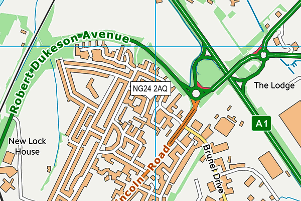 NG24 2AQ map - OS VectorMap District (Ordnance Survey) NG24 2AQ map - OS VectorMap District (Ordnance Survey)