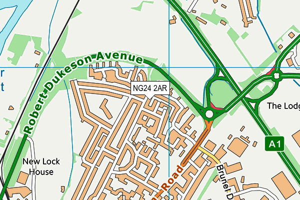 NG24 2AR map - OS VectorMap District (Ordnance Survey) NG24 2AR map - OS VectorMap District (Ordnance Survey)