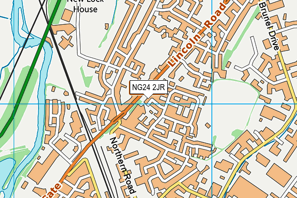 NG24 2JR map - OS VectorMap District (Ordnance Survey) NG24 2JR map - OS VectorMap District (Ordnance Survey)