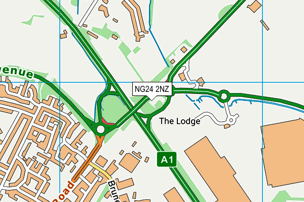 NG24 2NZ map - OS VectorMap District (Ordnance Survey) NG24 2NZ map - OS VectorMap District (Ordnance Survey)