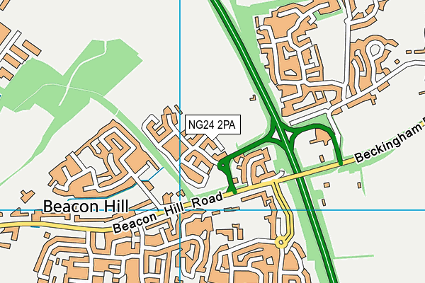 NG24 2PA map - OS VectorMap District (Ordnance Survey) NG24 2PA map - OS VectorMap District (Ordnance Survey)