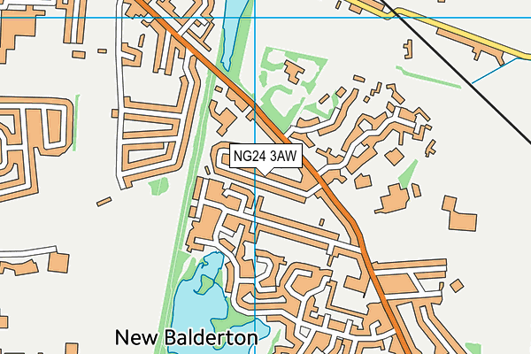 NG24 3AW map - OS VectorMap District (Ordnance Survey) NG24 3AW map - OS VectorMap District (Ordnance Survey)