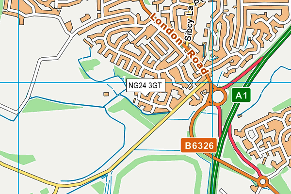 NG24 3GT map - OS VectorMap District (Ordnance Survey) NG24 3GT map - OS VectorMap District (Ordnance Survey)