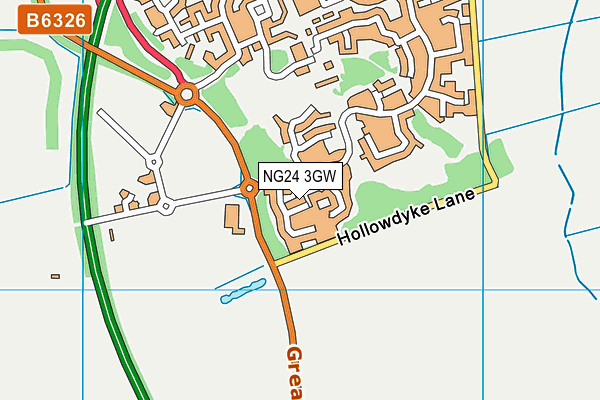 NG24 3GW map - OS VectorMap District (Ordnance Survey) NG24 3GW map - OS VectorMap District (Ordnance Survey)