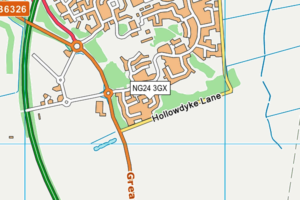 NG24 3GX map - OS VectorMap District (Ordnance Survey) NG24 3GX map - OS VectorMap District (Ordnance Survey)