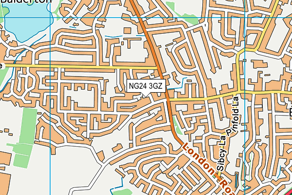 NG24 3GZ map - OS VectorMap District (Ordnance Survey) NG24 3GZ map - OS VectorMap District (Ordnance Survey)