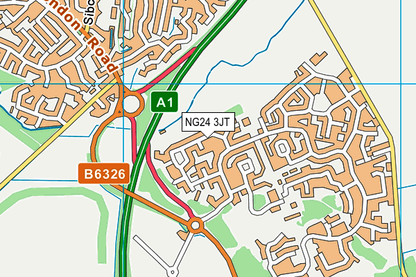 NG24 3JT map - OS VectorMap District (Ordnance Survey) NG24 3JT map - OS VectorMap District (Ordnance Survey)