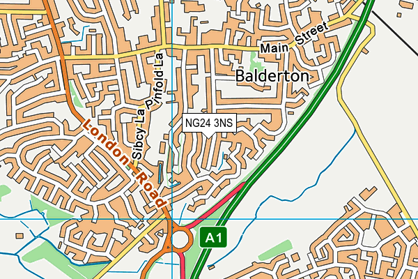 NG24 3NS map - OS VectorMap District (Ordnance Survey)