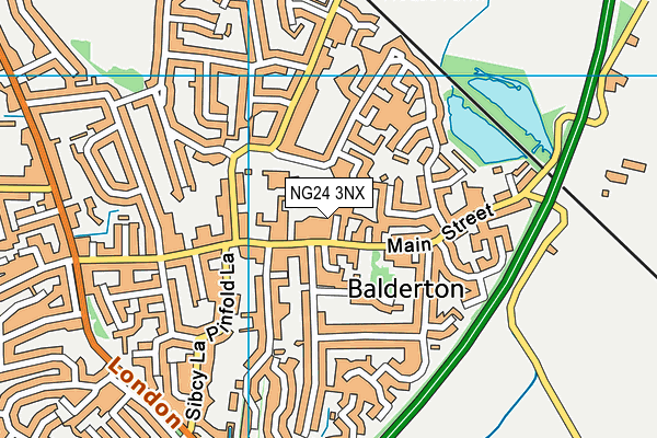 NG24 3NX map - OS VectorMap District (Ordnance Survey) NG24 3NX map - OS VectorMap District (Ordnance Survey)