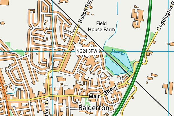 NG24 3PW map - OS VectorMap District (Ordnance Survey) NG24 3PW map - OS VectorMap District (Ordnance Survey)