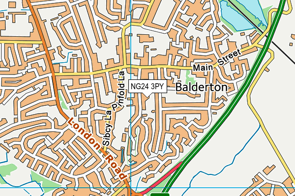 NG24 3PY map - OS VectorMap District (Ordnance Survey) NG24 3PY map - OS VectorMap District (Ordnance Survey)