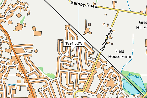 NG24 3QW map - OS VectorMap District (Ordnance Survey) NG24 3QW map - OS VectorMap District (Ordnance Survey)