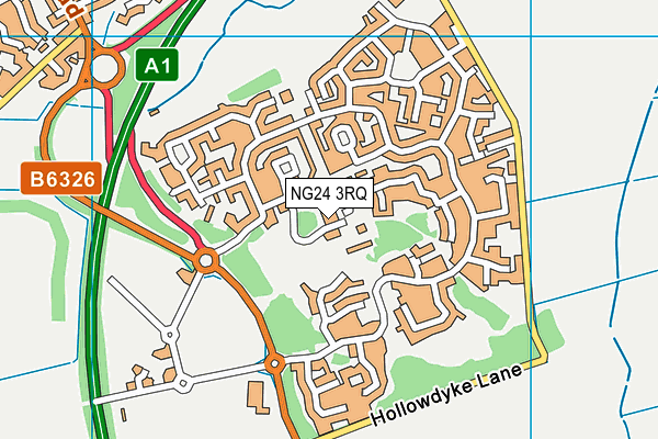 NG24 3RQ map - OS VectorMap District (Ordnance Survey) NG24 3RQ map - OS VectorMap District (Ordnance Survey)
