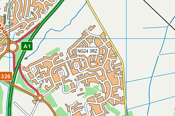 NG24 3RZ map - OS VectorMap District (Ordnance Survey) NG24 3RZ map - OS VectorMap District (Ordnance Survey)