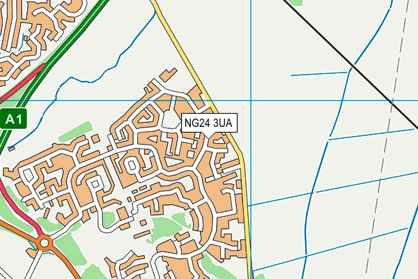 NG24 3UA map - OS VectorMap District (Ordnance Survey) NG24 3UA map - OS VectorMap District (Ordnance Survey)