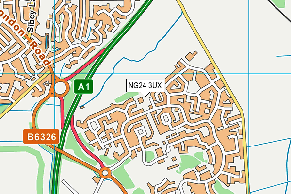 NG24 3UX map - OS VectorMap District (Ordnance Survey) NG24 3UX map - OS VectorMap District (Ordnance Survey)