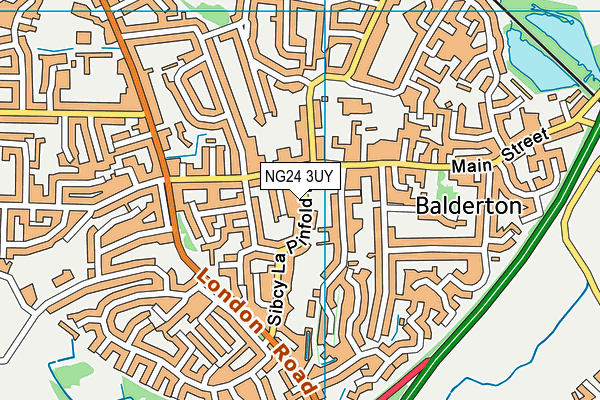 NG24 3UY map - OS VectorMap District (Ordnance Survey) NG24 3UY map - OS VectorMap District (Ordnance Survey)