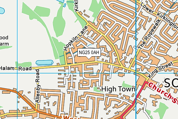 NG25 0AH map - OS VectorMap District (Ordnance Survey) NG25 0AH map - OS VectorMap District (Ordnance Survey)