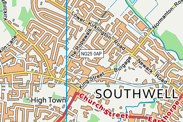 NG25 0AP map - OS VectorMap District (Ordnance Survey) NG25 0AP map - OS VectorMap District (Ordnance Survey)