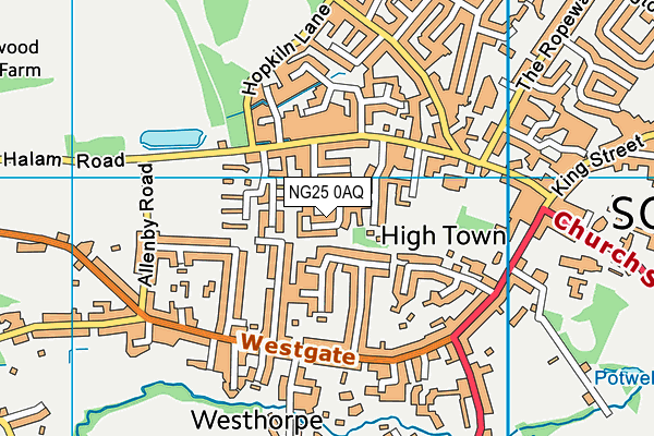 NG25 0AQ map - OS VectorMap District (Ordnance Survey) NG25 0AQ map - OS VectorMap District (Ordnance Survey)