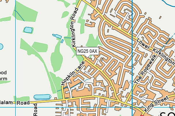 NG25 0AX map - OS VectorMap District (Ordnance Survey) NG25 0AX map - OS VectorMap District (Ordnance Survey)