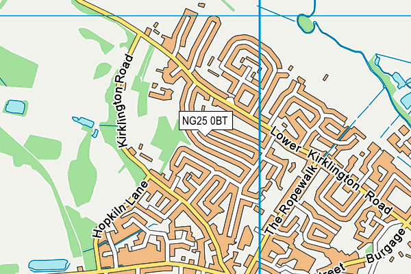 NG25 0BT map - OS VectorMap District (Ordnance Survey) NG25 0BT map - OS VectorMap District (Ordnance Survey)