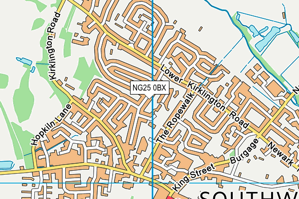 NG25 0BX map - OS VectorMap District (Ordnance Survey) NG25 0BX map - OS VectorMap District (Ordnance Survey)