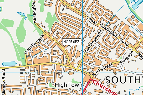 NG25 0BZ map - OS VectorMap District (Ordnance Survey) NG25 0BZ map - OS VectorMap District (Ordnance Survey)