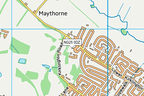 NG25 0DZ map - OS VectorMap District (Ordnance Survey) NG25 0DZ map - OS VectorMap District (Ordnance Survey)