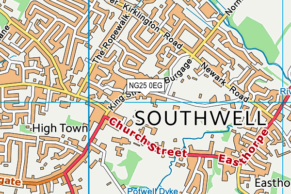 NG25 0EG map - OS VectorMap District (Ordnance Survey) NG25 0EG map - OS VectorMap District (Ordnance Survey)