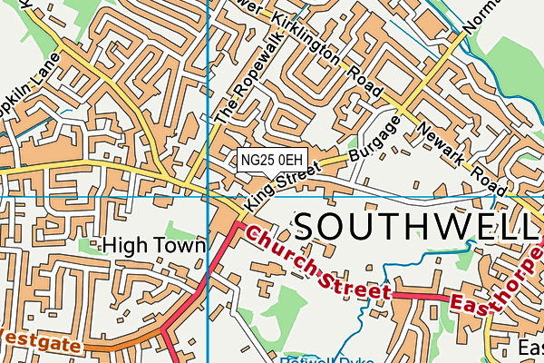 NG25 0EH map - OS VectorMap District (Ordnance Survey)