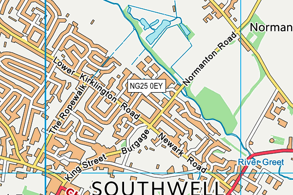 NG25 0EY map - OS VectorMap District (Ordnance Survey) NG25 0EY map - OS VectorMap District (Ordnance Survey)