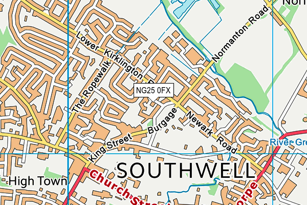 NG25 0FX map - OS VectorMap District (Ordnance Survey) NG25 0FX map - OS VectorMap District (Ordnance Survey)