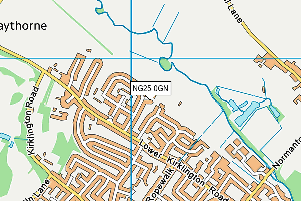 NG25 0GN map - OS VectorMap District (Ordnance Survey) NG25 0GN map - OS VectorMap District (Ordnance Survey)