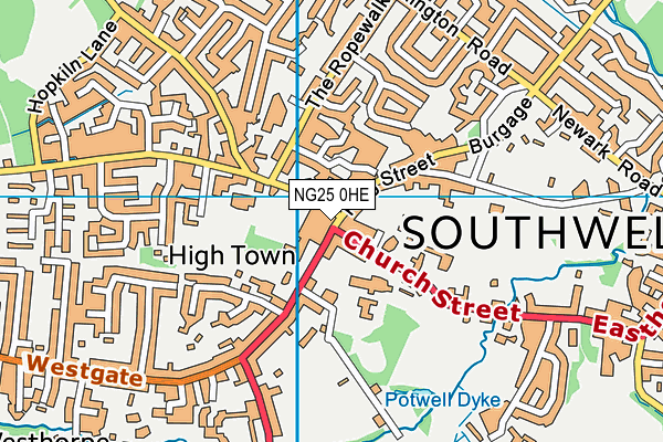 NG25 0HE map - OS VectorMap District (Ordnance Survey) NG25 0HE map - OS VectorMap District (Ordnance Survey)