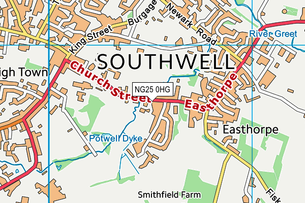 NG25 0HG map - OS VectorMap District (Ordnance Survey) NG25 0HG map - OS VectorMap District (Ordnance Survey)