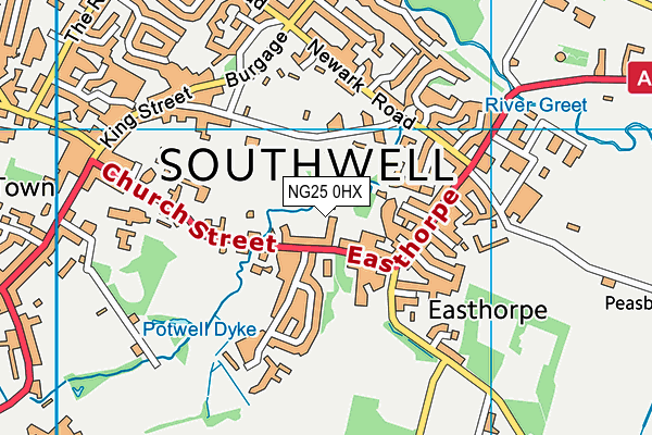 NG25 0HX map - OS VectorMap District (Ordnance Survey) NG25 0HX map - OS VectorMap District (Ordnance Survey)