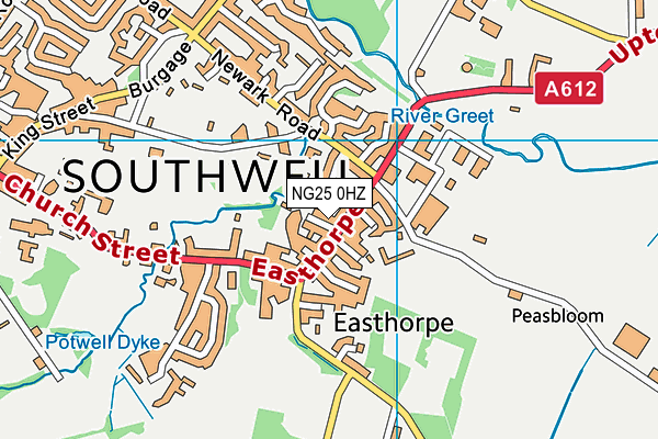 NG25 0HZ map - OS VectorMap District (Ordnance Survey) NG25 0HZ map - OS VectorMap District (Ordnance Survey)