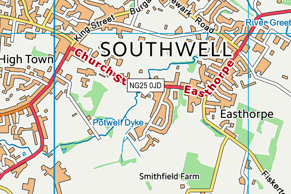 NG25 0JD map - OS VectorMap District (Ordnance Survey) NG25 0JD map - OS VectorMap District (Ordnance Survey)