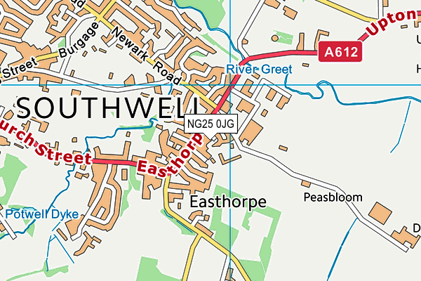 NG25 0JG map - OS VectorMap District (Ordnance Survey)