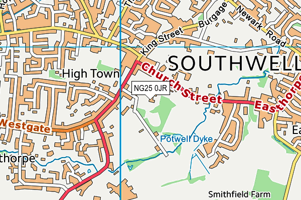 NG25 0JR map - OS VectorMap District (Ordnance Survey) NG25 0JR map - OS VectorMap District (Ordnance Survey)