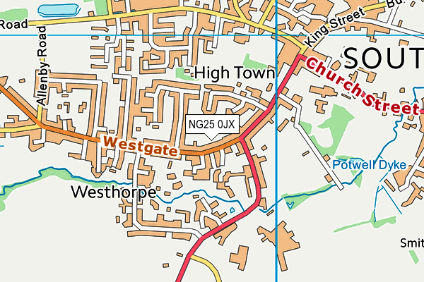 NG25 0JX map - OS VectorMap District (Ordnance Survey) NG25 0JX map - OS VectorMap District (Ordnance Survey)