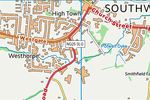 NG25 0LG map - OS VectorMap District (Ordnance Survey) NG25 0LG map - OS VectorMap District (Ordnance Survey)