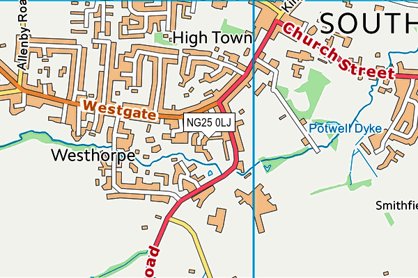 NG25 0LJ map - OS VectorMap District (Ordnance Survey) NG25 0LJ map - OS VectorMap District (Ordnance Survey)