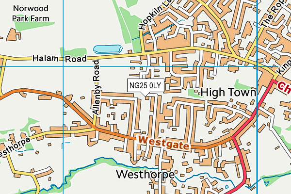 NG25 0LY map - OS VectorMap District (Ordnance Survey) NG25 0LY map - OS VectorMap District (Ordnance Survey)