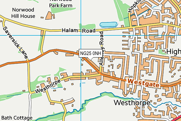 NG25 0NH map - OS VectorMap District (Ordnance Survey) NG25 0NH map - OS VectorMap District (Ordnance Survey)